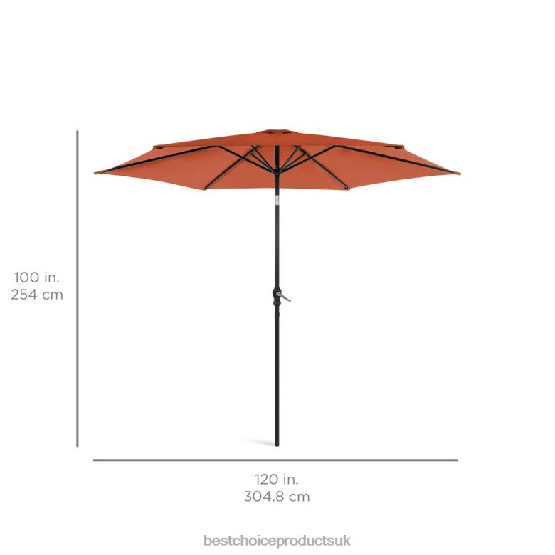 Outdoor Living | Best Choice ProductsOutdoor Steel Market Patio Umbrella Decoration w/ Tilt, Crank Lift N62R1376 Rust