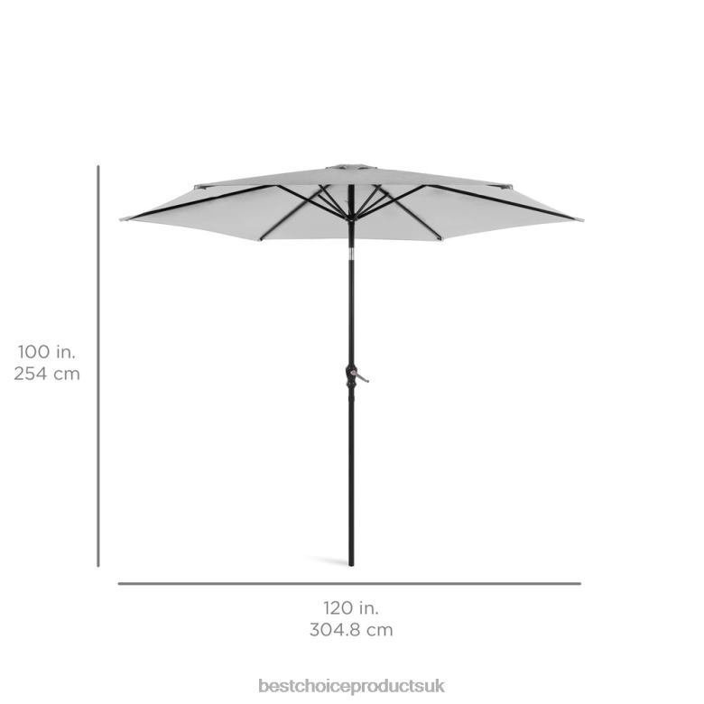 Outdoor Living | Best Choice ProductsOutdoor Steel Market Patio Umbrella Decoration w/ Tilt, Crank Lift N62R1378 Fog Gray