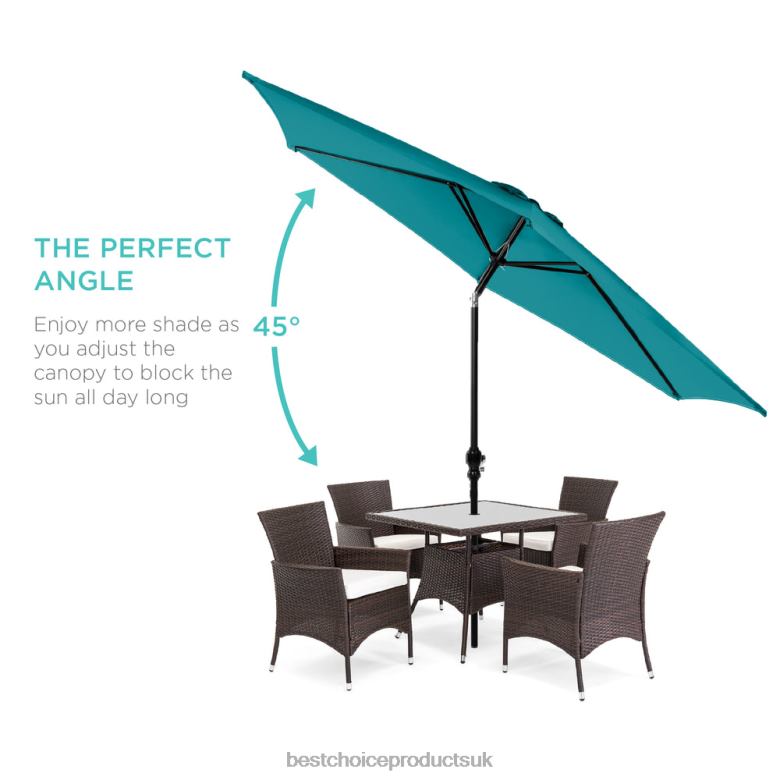 Outdoor Living | Best Choice ProductsOutdoor Steel Market Patio Umbrella Decoration w/ Tilt, Crank Lift N62R1379 Cerulean