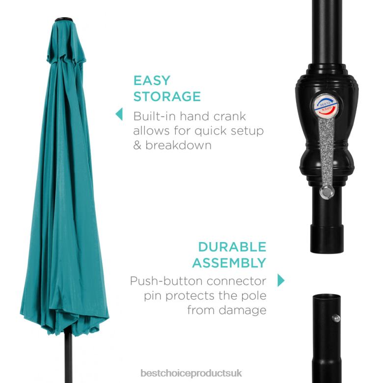 Outdoor Living | Best Choice ProductsOutdoor Steel Market Patio Umbrella Decoration w/ Tilt, Crank Lift N62R1379 Cerulean