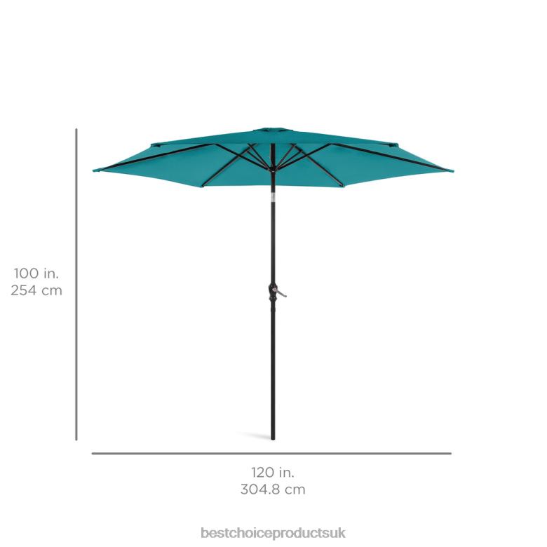 Outdoor Living | Best Choice ProductsOutdoor Steel Market Patio Umbrella Decoration w/ Tilt, Crank Lift N62R1379 Cerulean