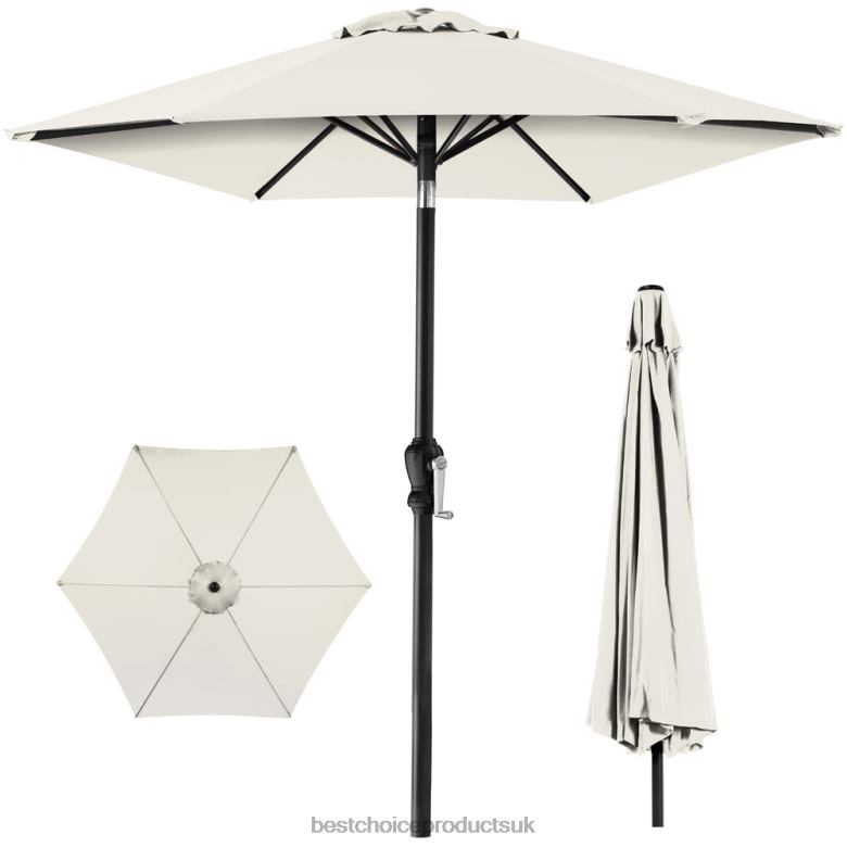 Outdoor Living | Best Choice ProductsOutdoor Steel Market Patio Umbrella Decoration w/ Tilt, Crank Lift N62R1380 Ivory