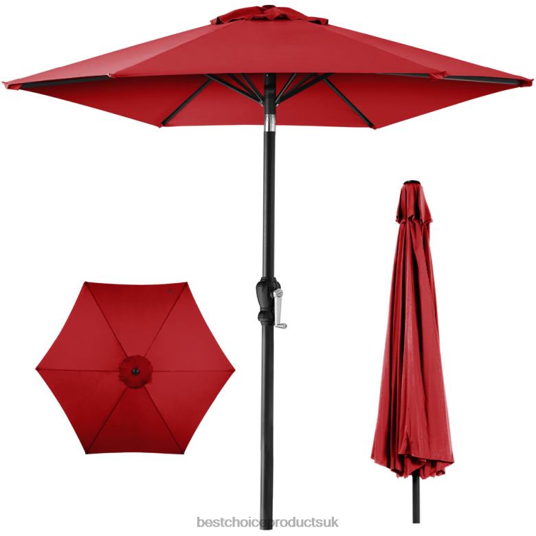 Outdoor Living | Best Choice ProductsOutdoor Steel Market Patio Umbrella Decoration w/ Tilt, Crank Lift N62R1381 Red