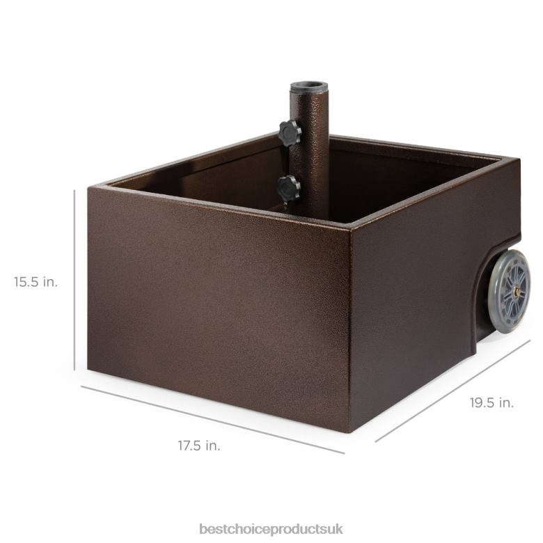 Outdoor Living | Best Choice ProductsPortable Steel Umbrella Base Stand Up to 150 lbs w/ Fillable Planter, Wheels N62R422 Brown