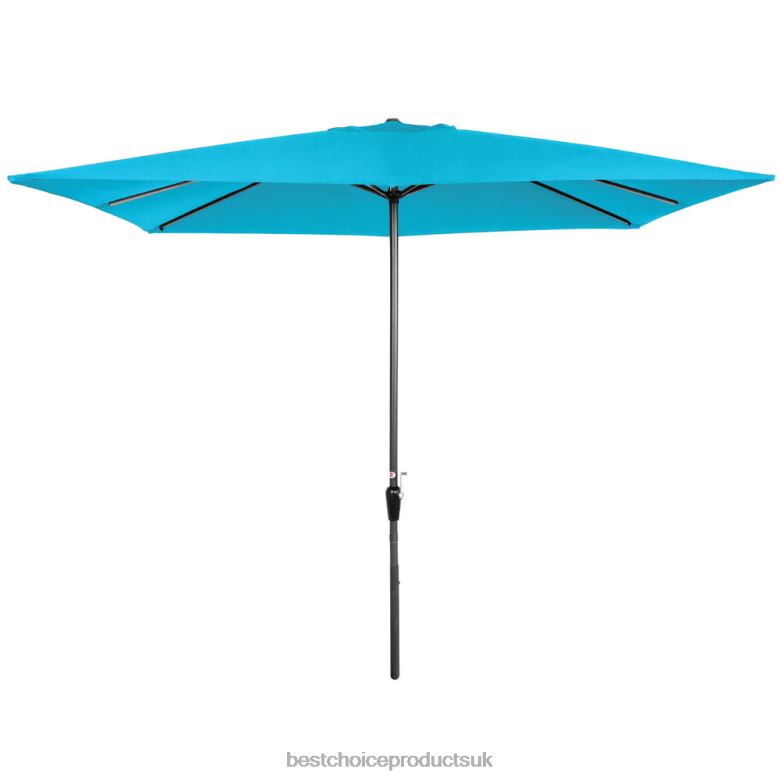 Outdoor Living | Best Choice ProductsRectangular Patio Umbrella w/ Easy Crank, UV-Resistant Fabric N62R1422 Light Blue