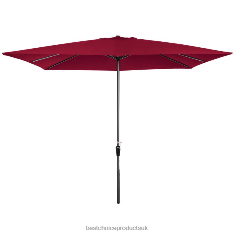 Outdoor Living | Best Choice ProductsRectangular Patio Umbrella w/ Easy Crank, UV-Resistant Fabric N62R1423 Burgundy