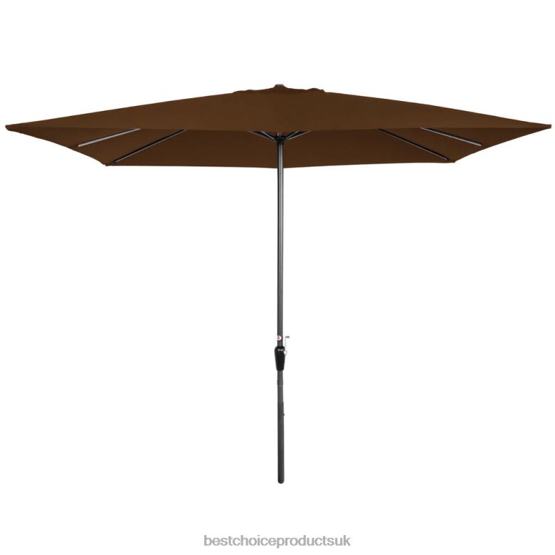 Outdoor Living | Best Choice ProductsRectangular Patio Umbrella w/ Easy Crank, UV-Resistant Fabric N62R1424 Brown
