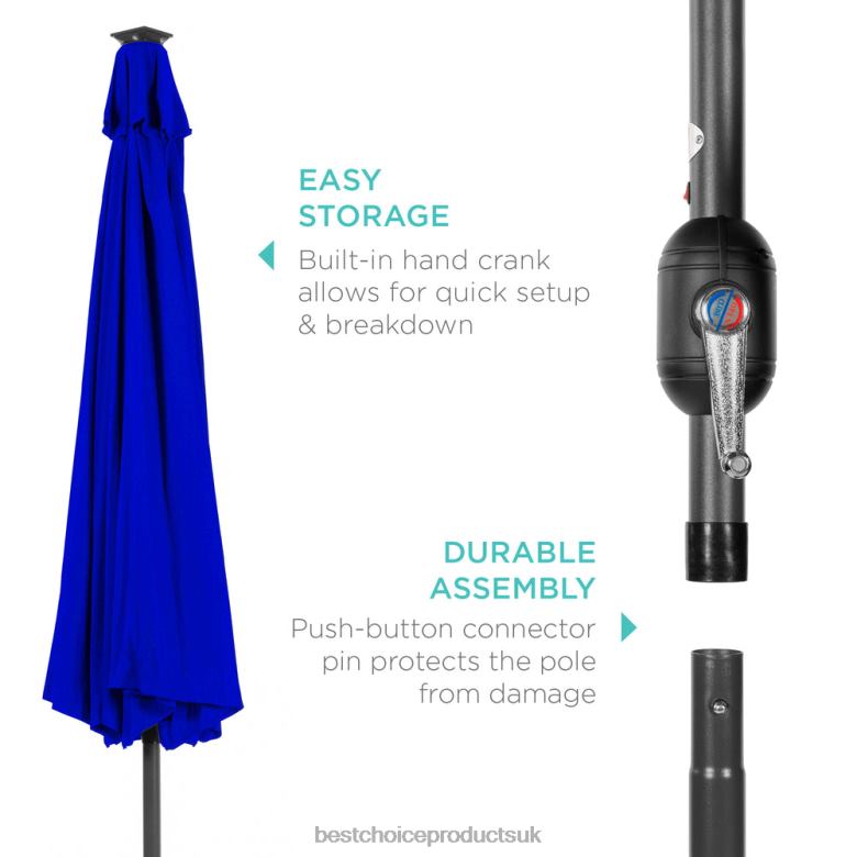 Outdoor Living | Best Choice ProductsSolar LED Lighted Patio Umbrella w/ Tilt Adjustment, UV-Resistance N62R1345 Resort Blue