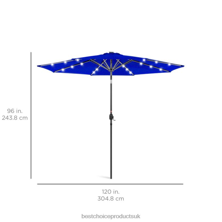 Outdoor Living | Best Choice ProductsSolar LED Lighted Patio Umbrella w/ Tilt Adjustment, UV-Resistance N62R1345 Resort Blue