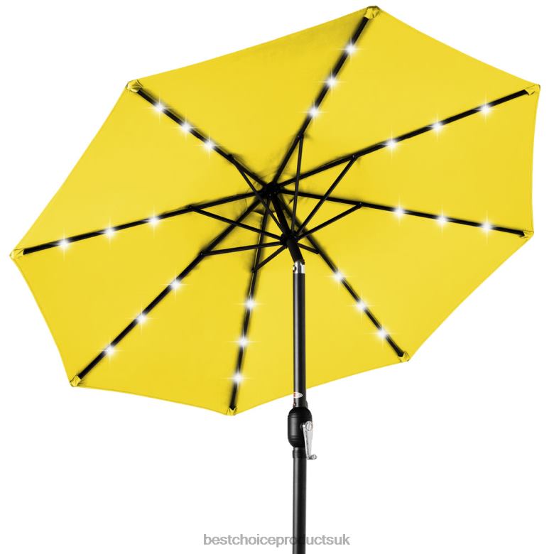 Outdoor Living | Best Choice ProductsSolar LED Lighted Patio Umbrella w/ Tilt Adjustment, UV-Resistance N62R1346 Yellow