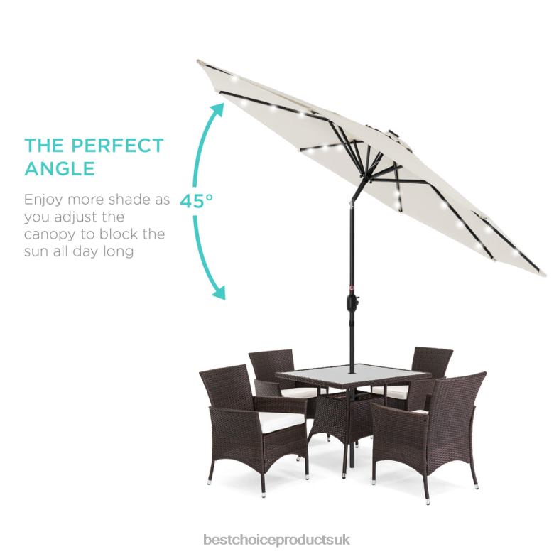 Outdoor Living | Best Choice ProductsSolar LED Lighted Patio Umbrella w/ Tilt Adjustment, UV-Resistance N62R1347 Ivory