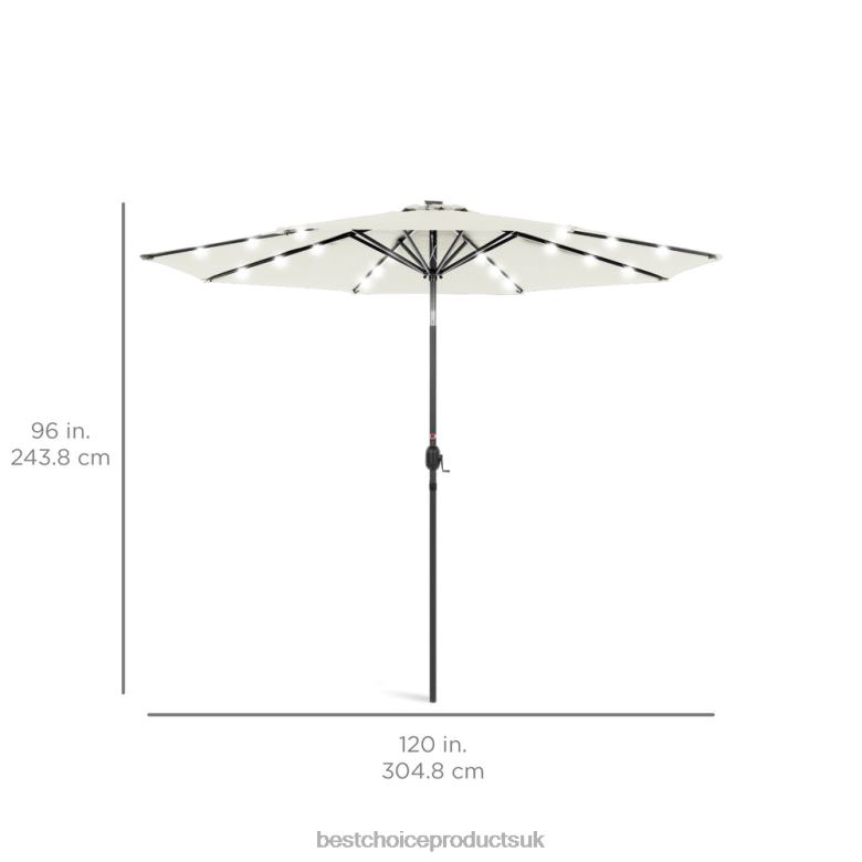 Outdoor Living | Best Choice ProductsSolar LED Lighted Patio Umbrella w/ Tilt Adjustment, UV-Resistance N62R1347 Ivory