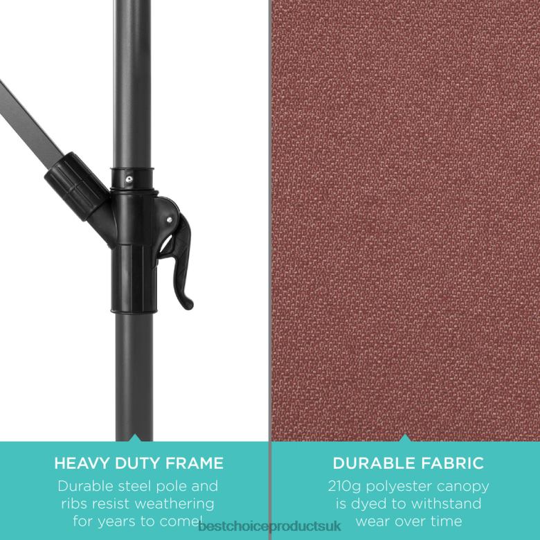 Outdoor Living | Best Choice ProductsSolar LED Offset Hanging Patio Umbrella w/ Crank Tilt Adjustment N62R842 Deep Taupe