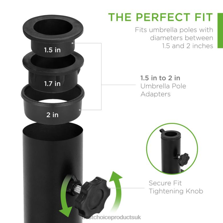 Outdoor Living | Best Choice ProductsSteel Umbrella Base, Patio Stand w/ Tightening Knob & Anchor Holes N62R425 Black