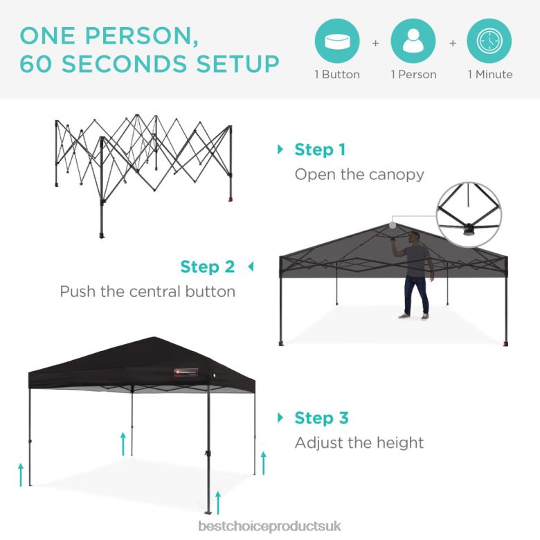 Outdoor Living | Best Choice ProductsOne-Person Setup Instant Pop Up Canopy w/ Wheeled Bag N62R1050 Black