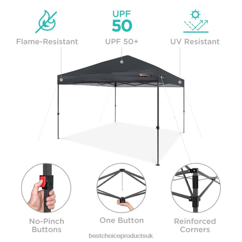 Outdoor Living | Best Choice ProductsOne-Person Setup Instant Pop Up Canopy w/ Wheeled Bag N62R1051 Gray