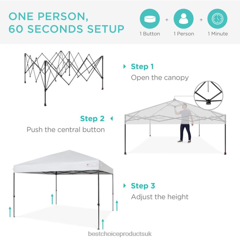 Outdoor Living | Best Choice ProductsOne-Person Setup Instant Pop Up Canopy w/ Wheeled Bag N62R1054 White