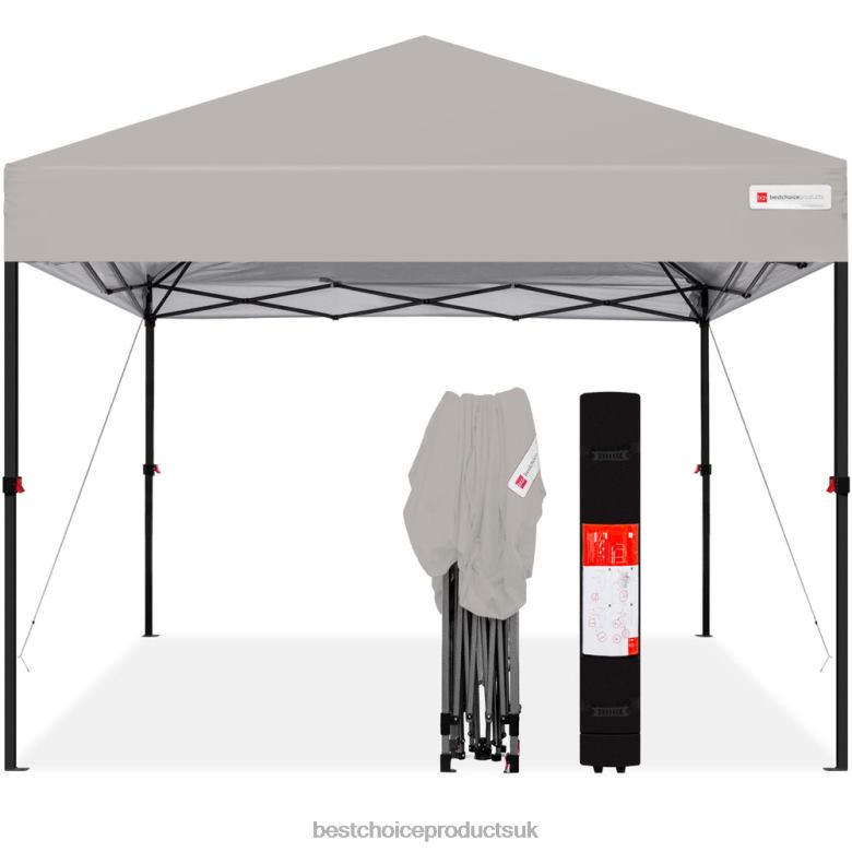 Outdoor Living | Best Choice ProductsOne-Person Setup Instant Pop Up Canopy w/ Wheeled Bag N62R1055 Light Gray