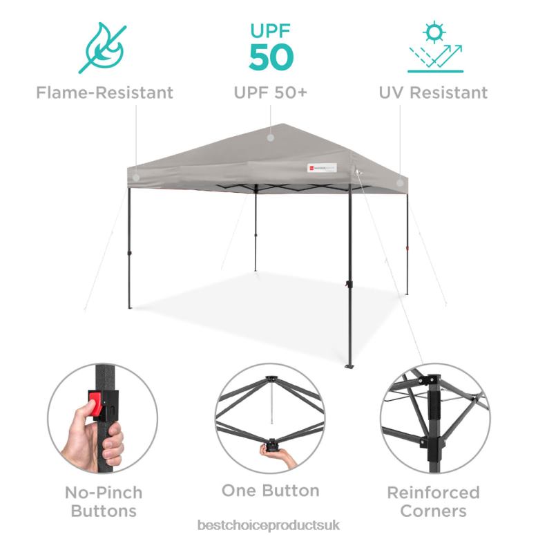 Outdoor Living | Best Choice ProductsOne-Person Setup Instant Pop Up Canopy w/ Wheeled Bag N62R1055 Light Gray