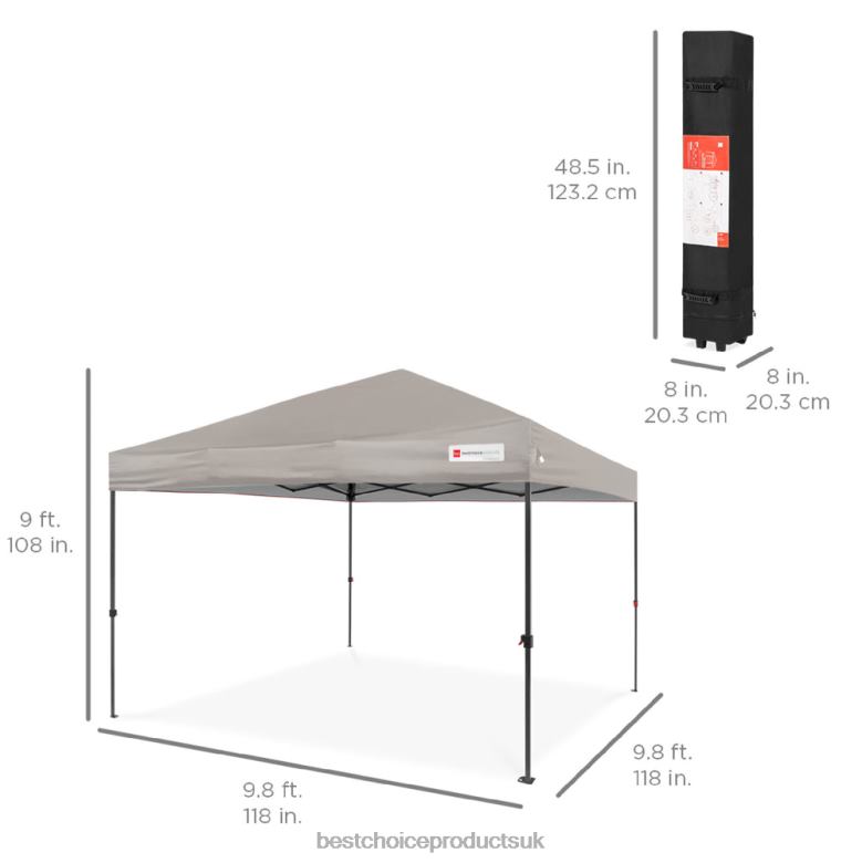 Outdoor Living | Best Choice ProductsOne-Person Setup Instant Pop Up Canopy w/ Wheeled Bag N62R1055 Light Gray