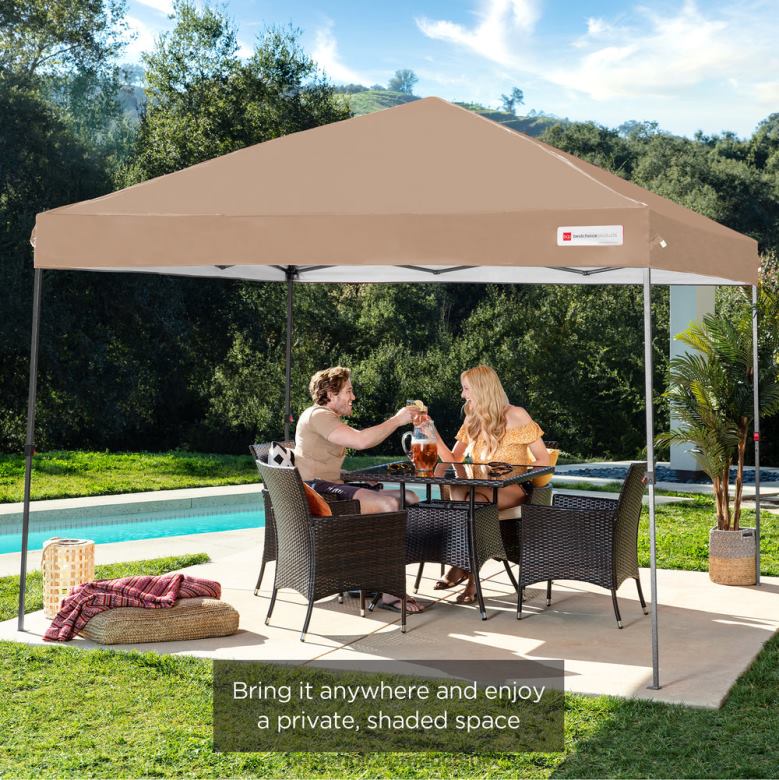 Outdoor Living | Best Choice ProductsOne-Person Setup Instant Pop Up Canopy w/ Wheeled Bag N62R1056 Tan