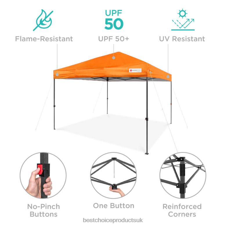 Outdoor Living | Best Choice ProductsOne-Person Setup Instant Pop Up Canopy w/ Wheeled Bag N62R1058 Orange