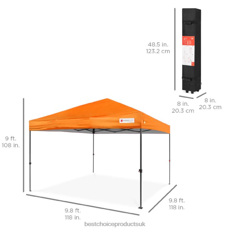 Outdoor Living | Best Choice ProductsOne-Person Setup Instant Pop Up Canopy w/ Wheeled Bag N62R1058 Orange