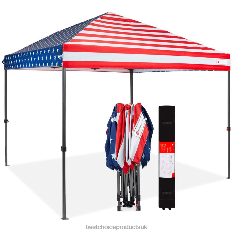 Outdoor Living | Best Choice ProductsOne-Person Setup Instant Pop Up Canopy w/ Wheeled Bag N62R1059 American Flag