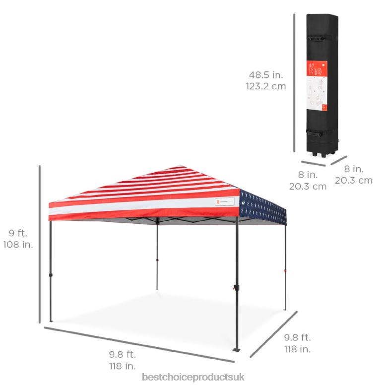 Outdoor Living | Best Choice ProductsOne-Person Setup Instant Pop Up Canopy w/ Wheeled Bag N62R1059 American Flag