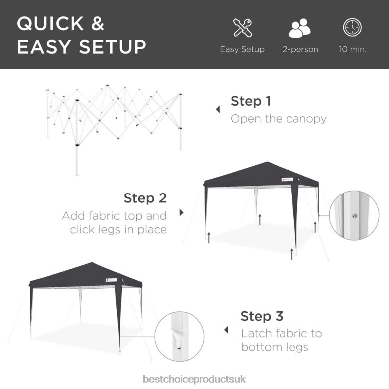 Outdoor Living | Best Choice ProductsOutdoor Portable Pop Up Canopy Tent w/ Carrying Case, 10x10ft N62R1152 Black