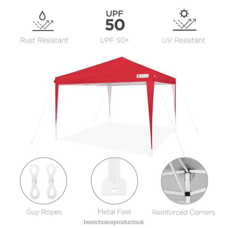 Outdoor Living | Best Choice ProductsOutdoor Portable Pop Up Canopy Tent w/ Carrying Case, 10x10ft N62R1154 Red