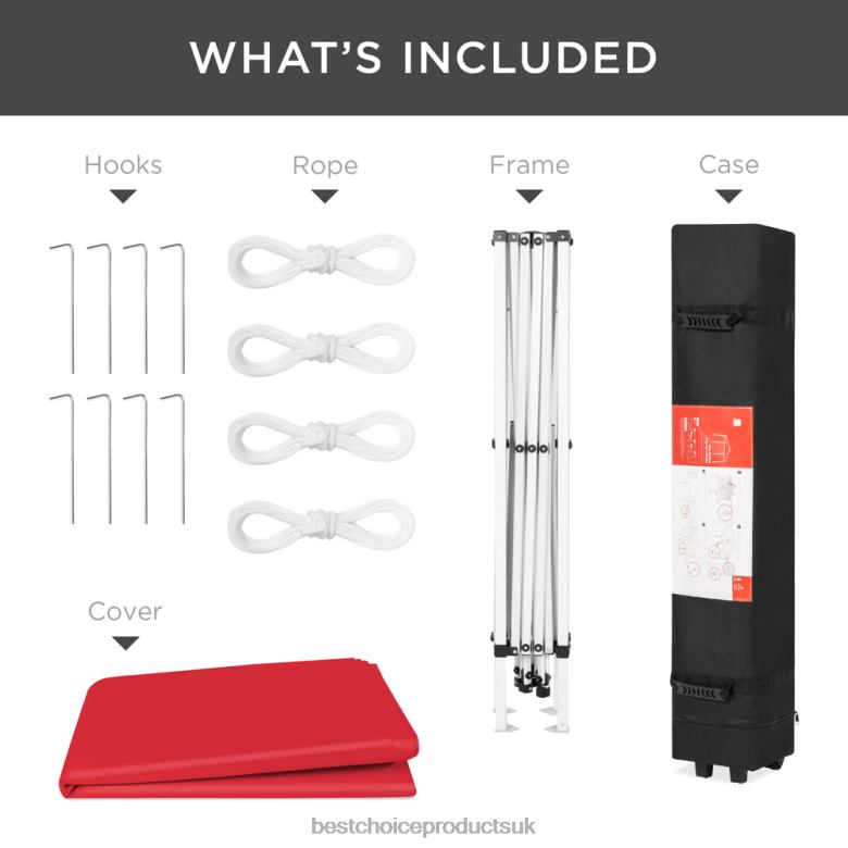 Outdoor Living | Best Choice ProductsOutdoor Portable Pop Up Canopy Tent w/ Carrying Case, 10x10ft N62R1154 Red