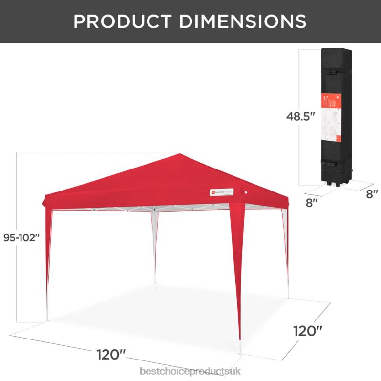 Outdoor Living | Best Choice ProductsOutdoor Portable Pop Up Canopy Tent w/ Carrying Case, 10x10ft N62R1154 Red