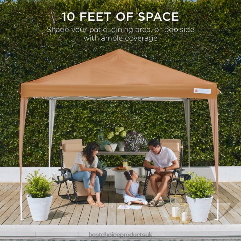 Outdoor Living | Best Choice ProductsOutdoor Portable Pop Up Canopy Tent w/ Carrying Case, 10x10ft N62R1155 Tan