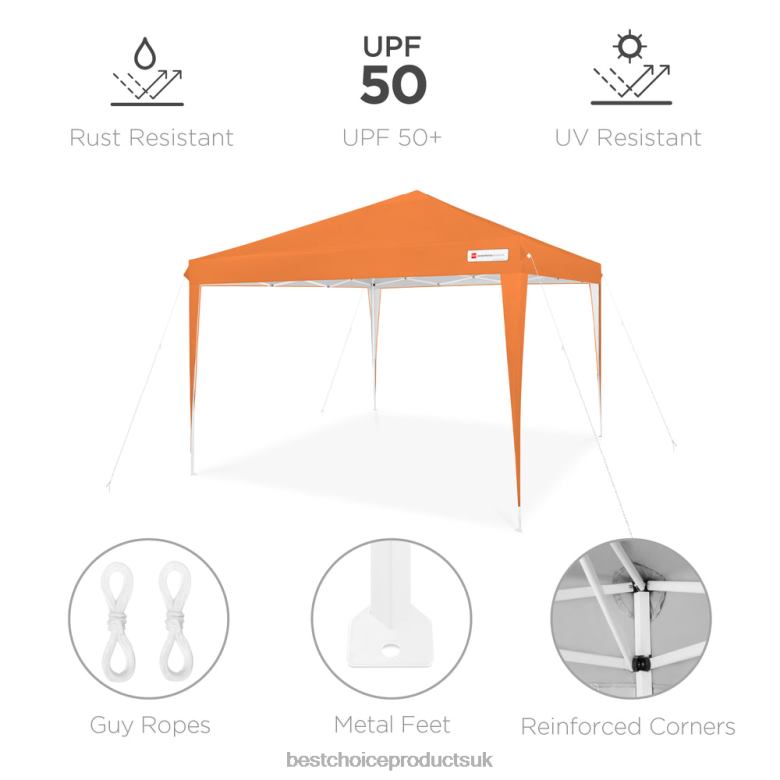 Outdoor Living | Best Choice ProductsOutdoor Portable Pop Up Canopy Tent w/ Carrying Case, 10x10ft N62R1156 Orange