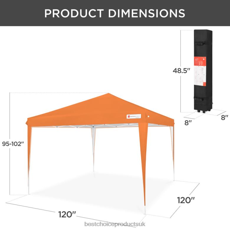 Outdoor Living | Best Choice ProductsOutdoor Portable Pop Up Canopy Tent w/ Carrying Case, 10x10ft N62R1156 Orange