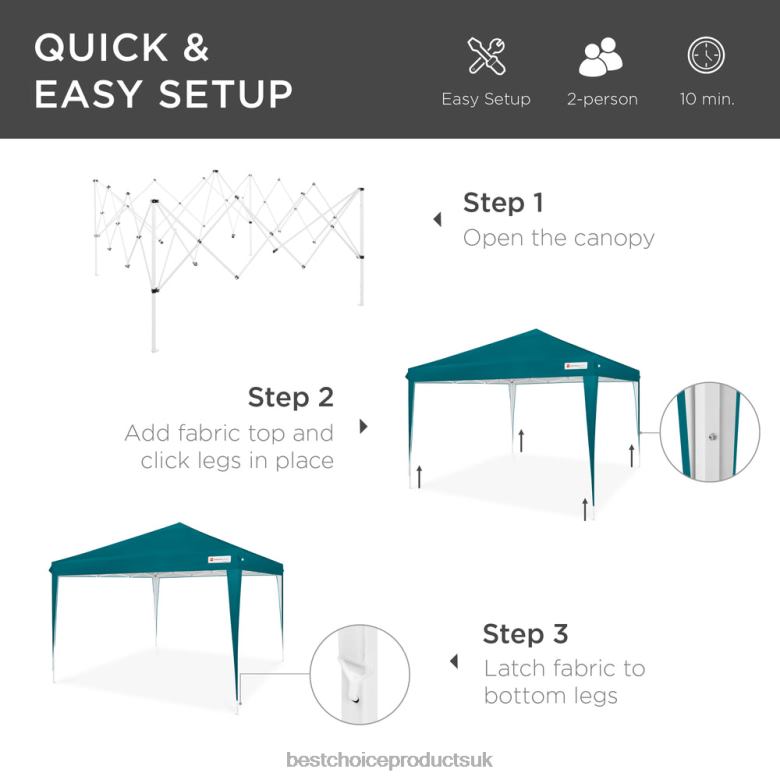Outdoor Living | Best Choice ProductsOutdoor Portable Pop Up Canopy Tent w/ Carrying Case, 10x10ft N62R1158 Cerulean