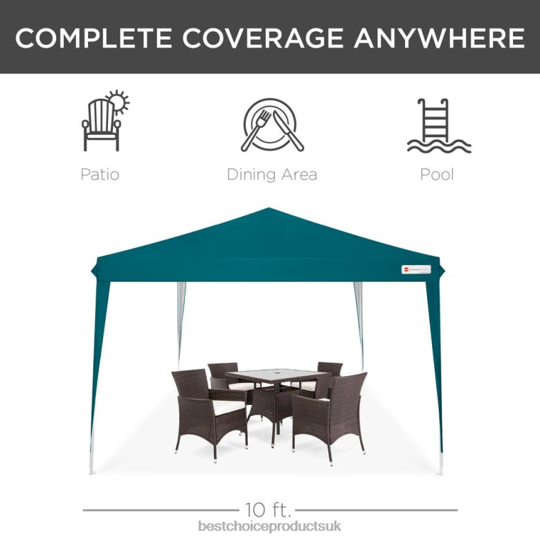 Outdoor Living | Best Choice ProductsOutdoor Portable Pop Up Canopy Tent w/ Carrying Case, 10x10ft N62R1158 Cerulean