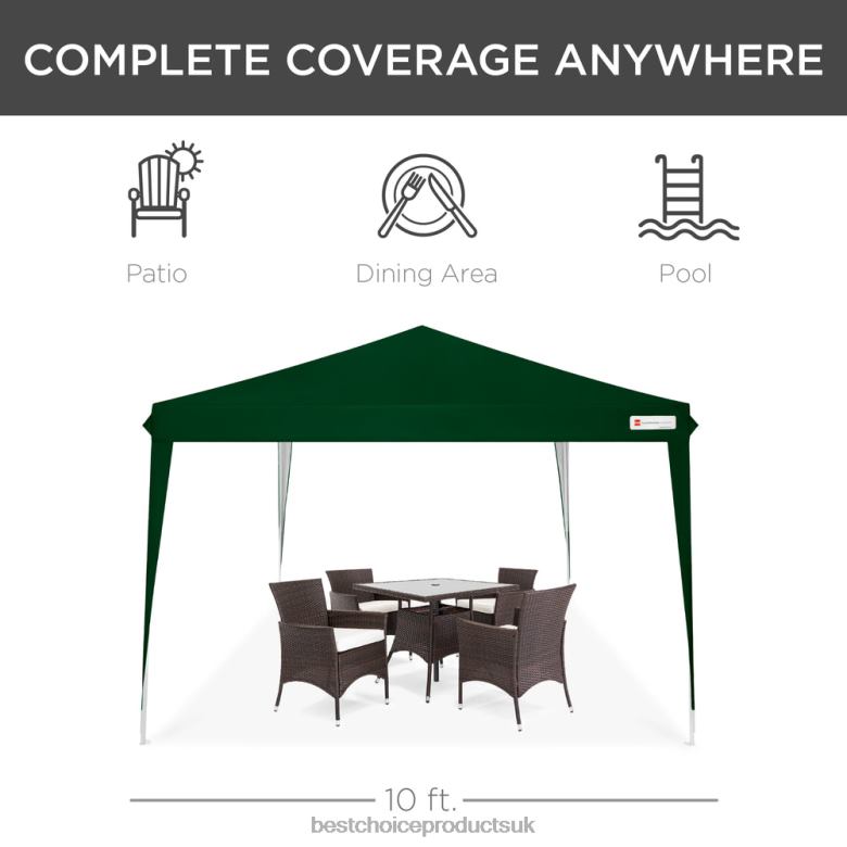 Outdoor Living | Best Choice ProductsOutdoor Portable Pop Up Canopy Tent w/ Carrying Case, 10x10ft N62R1159 Forest Green