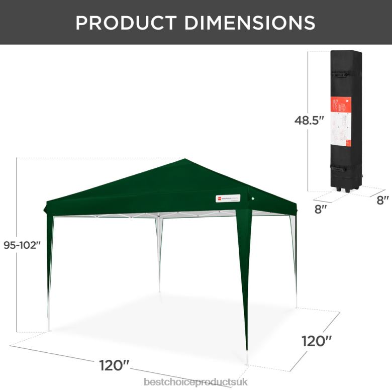 Outdoor Living | Best Choice ProductsOutdoor Portable Pop Up Canopy Tent w/ Carrying Case, 10x10ft N62R1159 Forest Green