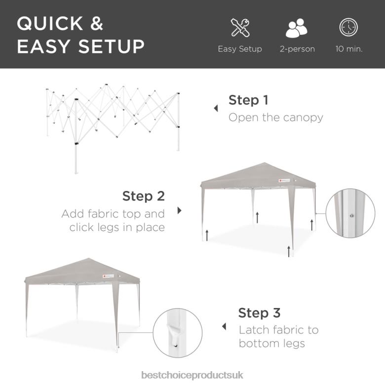 Outdoor Living | Best Choice ProductsOutdoor Portable Pop Up Canopy Tent w/ Carrying Case, 10x10ft N62R1160 Light Gray