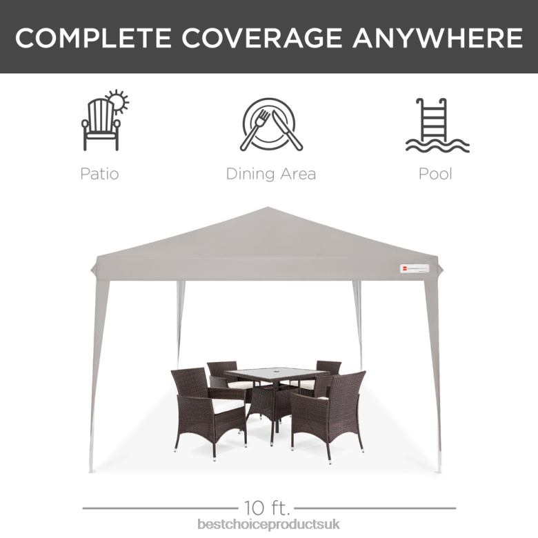 Outdoor Living | Best Choice ProductsOutdoor Portable Pop Up Canopy Tent w/ Carrying Case, 10x10ft N62R1160 Light Gray