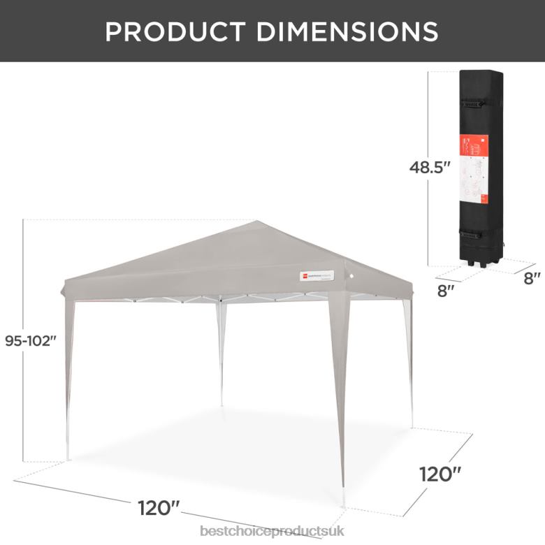 Outdoor Living | Best Choice ProductsOutdoor Portable Pop Up Canopy Tent w/ Carrying Case, 10x10ft N62R1160 Light Gray