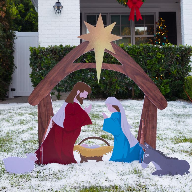 Seasonal Best Choice ProductsChristmas Nativity Scene Yard Decoration w/ Water Resistant PVC N62R67 Multicolored