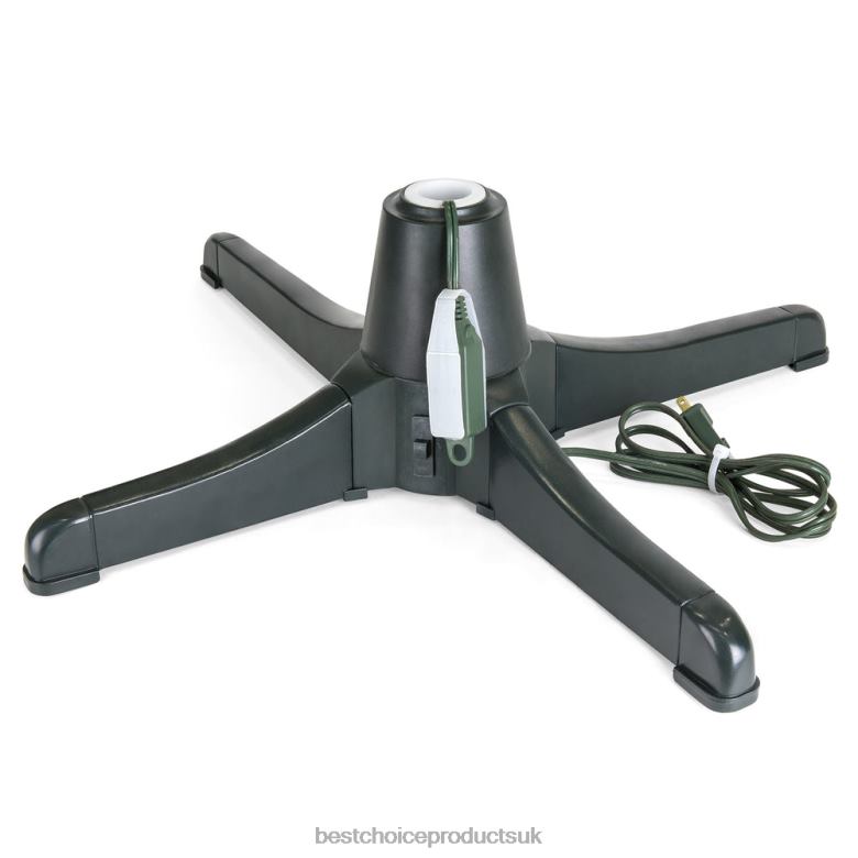 Seasonal Best Choice Products360-Degree Rotating Christmas Tree Stand w/ 3 Settings, 3 Outlets N62R138 Black