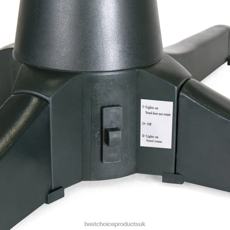 Seasonal Best Choice Products360-Degree Rotating Christmas Tree Stand w/ 3 Settings, 3 Outlets N62R138 Black