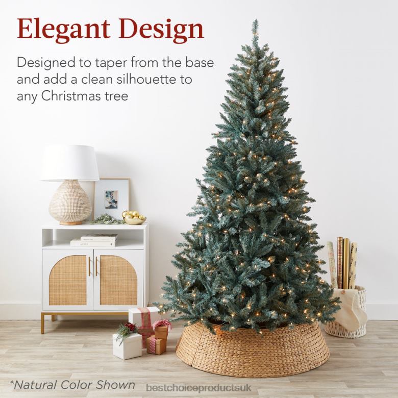 Seasonal Best Choice ProductsWoven Hyacinth Christmas Holiday Tree Collar N62R76 Tobacco