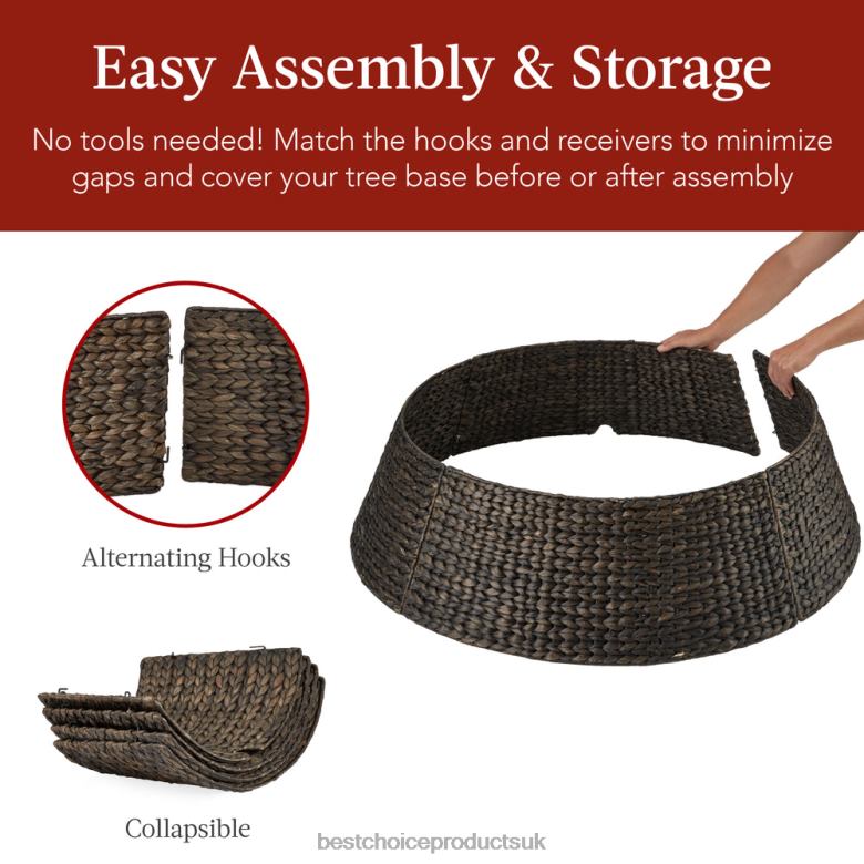 Seasonal Best Choice ProductsWoven Hyacinth Christmas Holiday Tree Collar N62R76 Tobacco