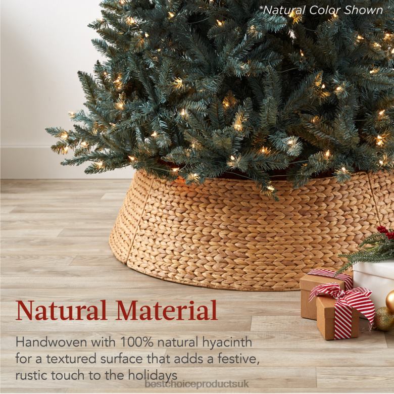 Seasonal Best Choice ProductsWoven Hyacinth Christmas Holiday Tree Collar N62R76 Tobacco