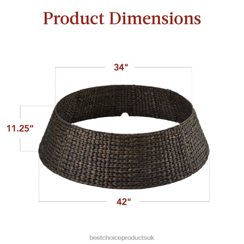 Seasonal Best Choice ProductsWoven Hyacinth Christmas Holiday Tree Collar N62R76 Tobacco